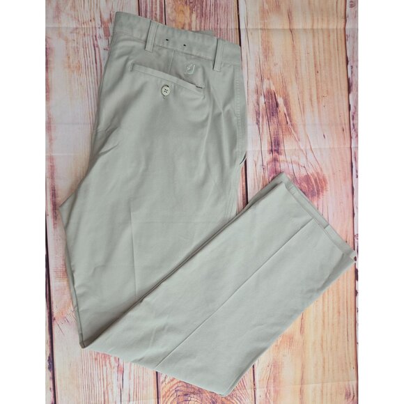 Footjoy FJ Mens Golf Pants W34/L32 Beige Lightweight Stretch - Picture 3 of 8